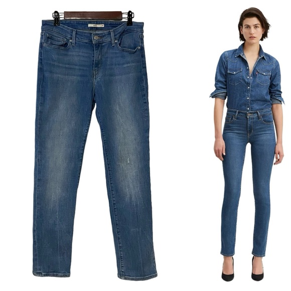 Levi’s 712 Slim Medium Washed Jeans Blue - Picture 9 of 15